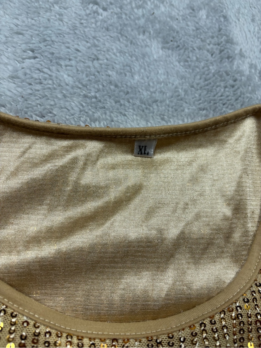 Gold sequin women’s top and pants set - Picture 2 of 6